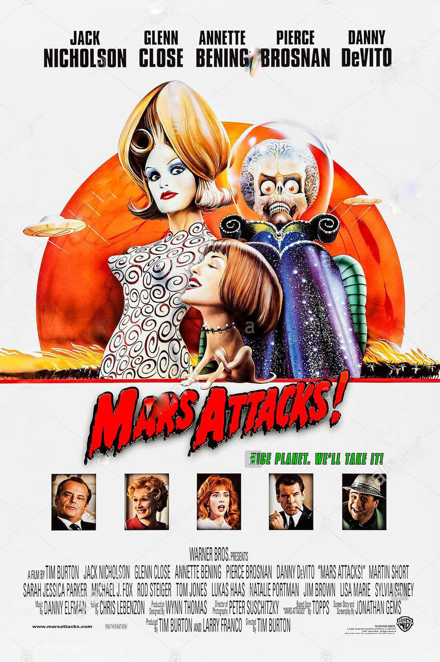 Mars Attacks Movie Poster Transparency