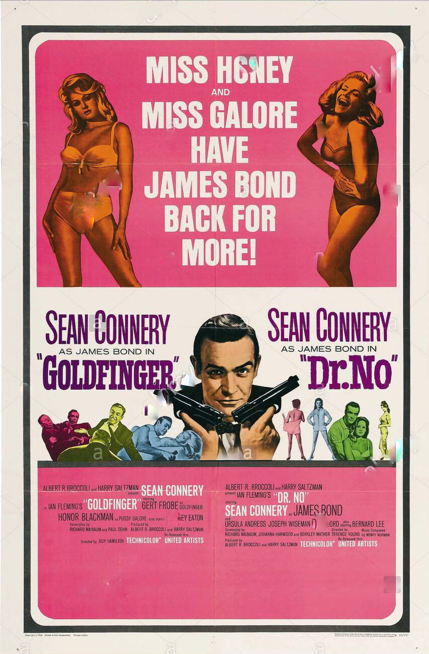 James Bond Goldfinger and Dr No Movie Poster