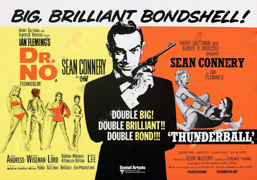 James Bond Dr No + Thunderball Movie Poster