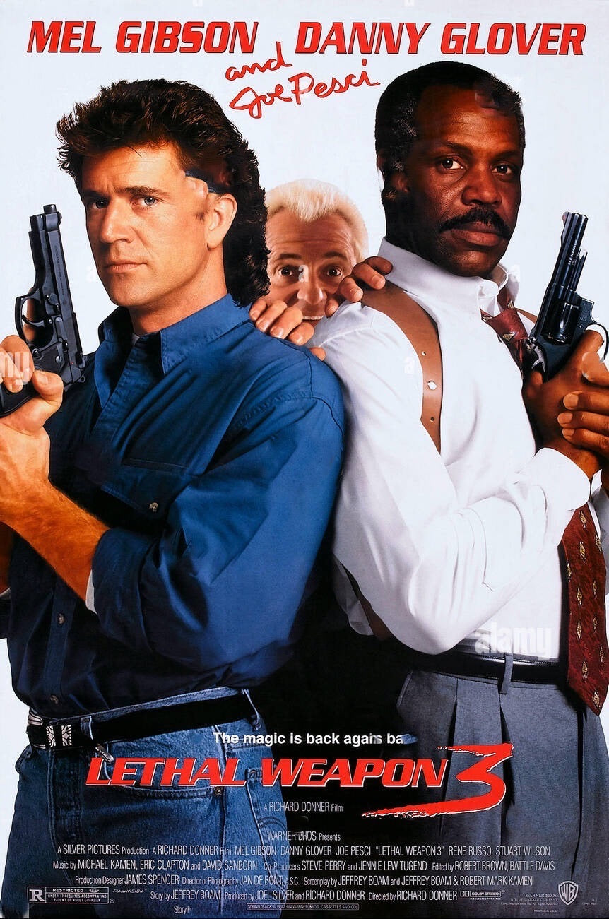 Lethal Weapon 3 Movie Poster Transparency