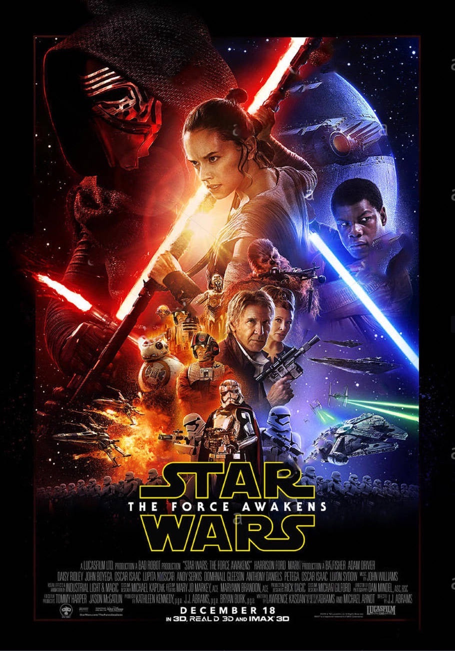 Star Wars The Force Awakens Movie Poster Transparency