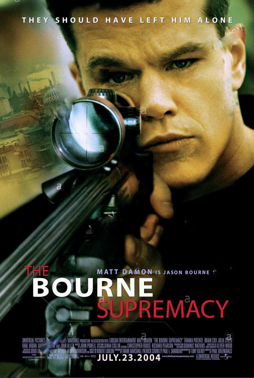 The Bourne Supremacy Movie Poster Transparency